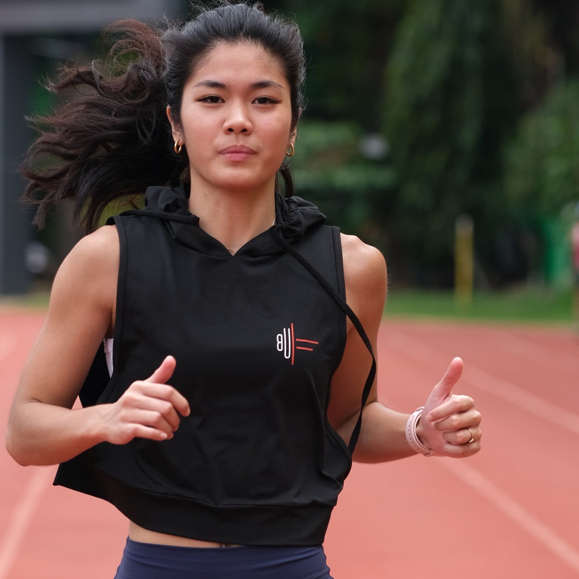 Black Stone hoodie with soft performance fabric and relaxed fit from BUF Active.