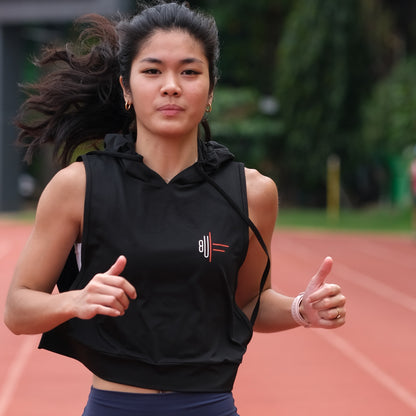 Black Stone hoodie with soft performance fabric and relaxed fit from BUF Active.